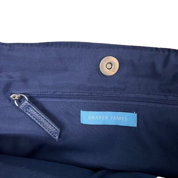 Draper James FitFabFun Straw Purse Navy Floral Scarf Reese Witherspoon - Picture 5 of 8